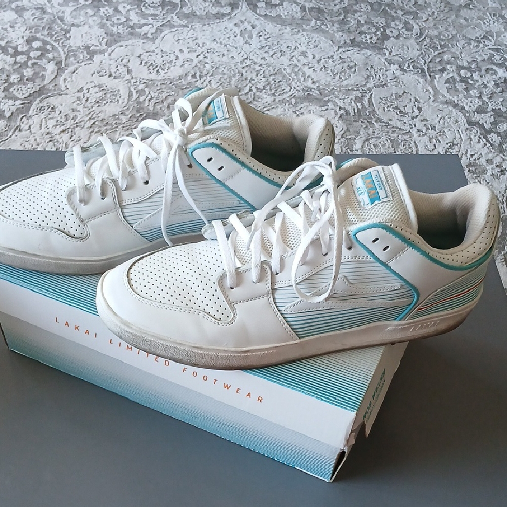 White and Blue Men's Sneakers
